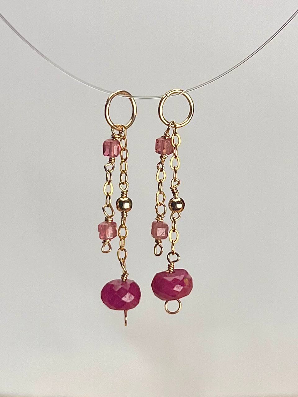 Breloque tourmaline rose